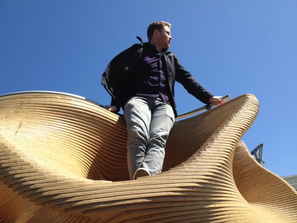 Jonathan is lost in thouht on this statue.